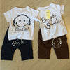 Smile Face Printed Cute T-shirts+ pants